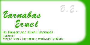 barnabas ermel business card